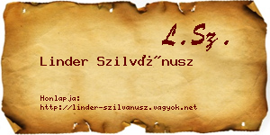 Linder Szilvánusz névjegykártya